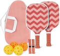 Amazon Basics Pickleball PaddlesSet of 2, USAPA ApprovedCarbon Fiber Paddle with 4 Balls,Lightweight Pickle Ball Rackets,Carry Bag & Grips